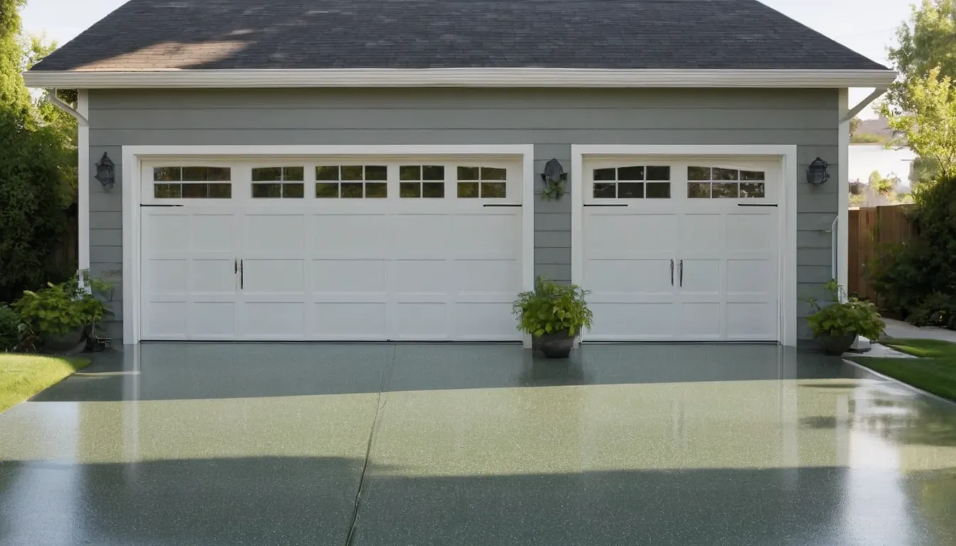 Freshly coated garage floor in a home in Apopka